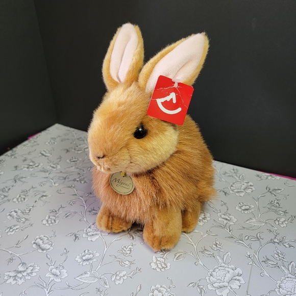 Miyoni by Aurora Angora Rabbit 10" Plush Brown sitting stuffed animal - Picture 2 of 7